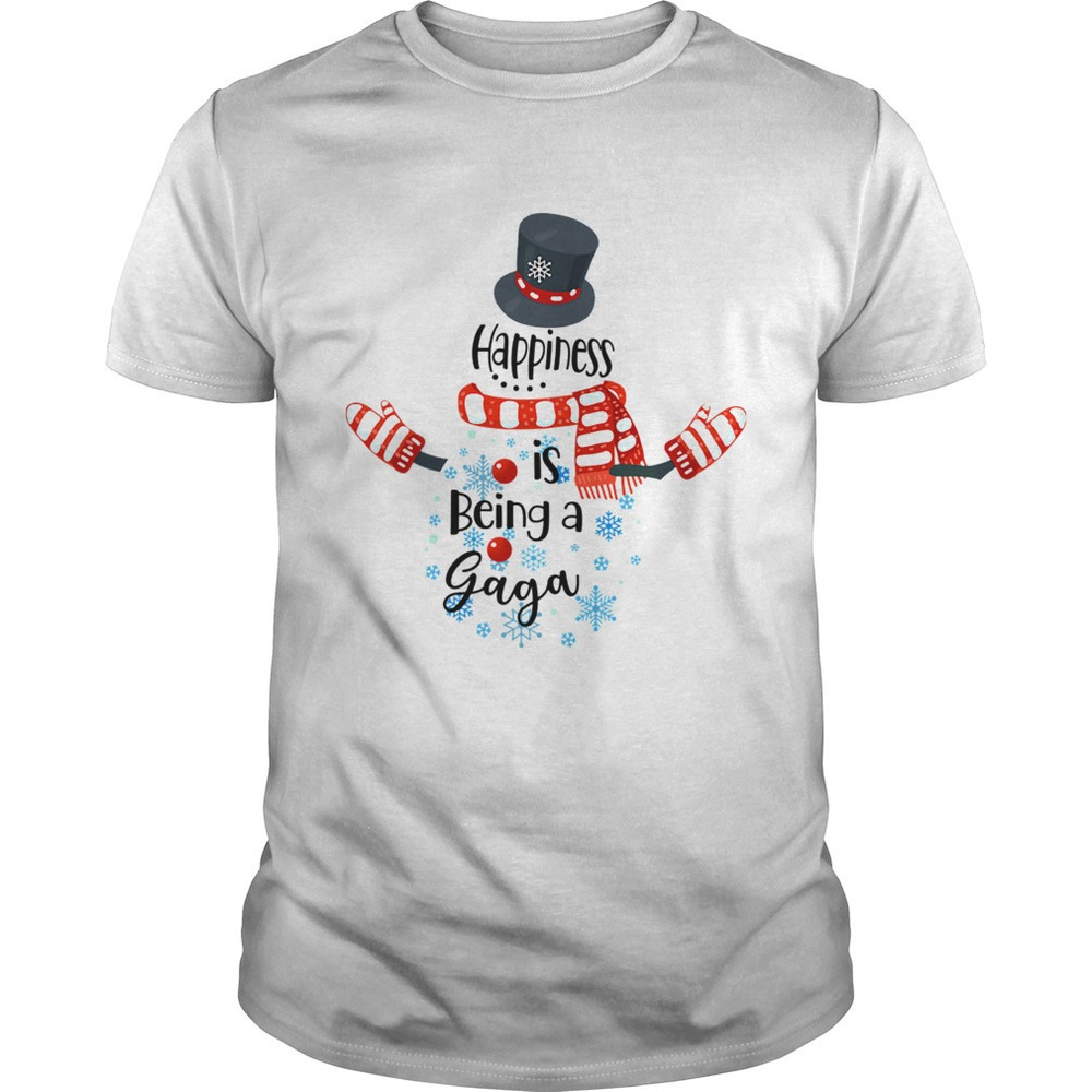 Happiness Is Being A Gaga Snowman Xmas Matching Family Tshirt